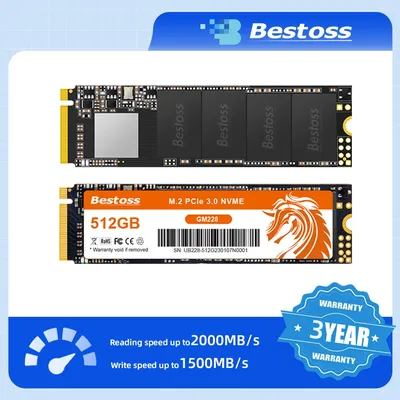 Bestoss M2 NVME SSD Speed 2000MB/s 128GB 256GB 512GB 1TB M.2 PCIe 3.0 Solid State Drives for