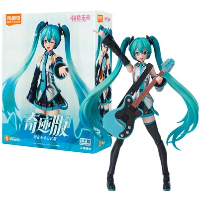 BLOKEES Original Hatsune Miku 15CM Miracle Edition Assembled Electronic organ Guitar Microphone