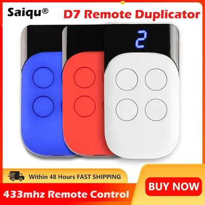 433 mhz Remote Control 2 in 1 Garage Door Commands D7 Duplicator Fixed Code and Rolling Code with