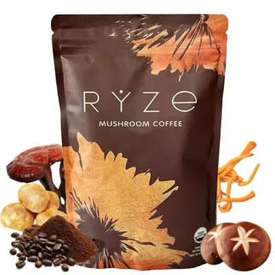 Organic Mushroom Coffee - Shiitake, Cordyceps, Supports Immune, Focus, Concentration, Stress,