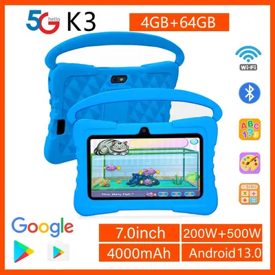 7 Inch Kids tablet for Children's best Gifts Quad Core 4GB+64GB ROM Android Tablets Cartoon Portable
