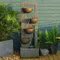 Outdoor-Water-Fountain Waterfalls Garden Fountain 5-Tier Outdoor Floor Standing Water Fountains with
