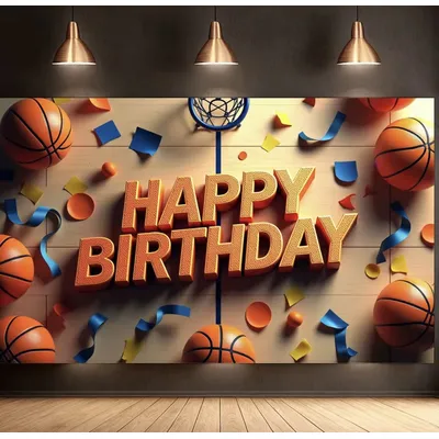 Basketball Birthday Party Customize Backdrop Boy Child Happy Birthday Photo Background Banner Shoot