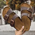 Pantofole da uomo estive traspiranti ed eleganti Sandali neri/marroni/beige Scarpe comode Pantofole