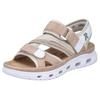 Trekkingsandale RIEKER SPORT, Damen, Gr. 42, rosa (altrosa, creme), Lederimitat, Textil, sportlich, Schuhe, Outdoorsandale, Sommerschuh, Sandale mit praktischen Klettverschlüssen