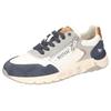 Sneaker MUSTANG SHOES, Herren, Gr. 44, sanftes weiß, blau, grau, Lederimitat, kontrastfarbene Details, casual, Schuhe, Runners Sneaker mit Außenreißverschluss