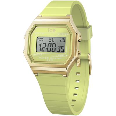 Chronograph ICE-WATCH "ICE digit retro - Small", grün (hellgrün), Armbanduhren, Damen, Armbanduhr, Quarzuhr, Damenuhr, Silikonarmband, Datum Image