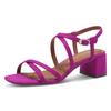 Sandalette TAMARIS, Damen, Gr. 41, pink (fuchsia), Textil, unifarben, Veloursleder, elegant, Schuhe, Sommerschuh, Sandale, Blockabsatz, mit feinen Riemchen