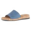 Pantolette GABOR "RHODOS", Damen, Gr. 40, blau (jeansblau), Kalbsleder, unifarben, klassisch, Schuhe, Sommerschuh, Komfortschuh, kleiner Stretcheinsatz, Weite G (=weit)