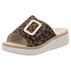 Pantolette RIEKER, Damen, Gr. 38, braun (leo), Lederimitat, animal-print, modisch, Schuhe, Sommerschuh, Strandschuh, Urlaubschuh, Hausschuh mit Klettverschluss