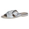 Pantolette CAPRICE, Damen, Gr. 39, silber (silberfarben), Nappaleder, metallic, modisch, Schuhe, Blockabsatz, Sommerschuh mit hochwertiger Memotion Ausstattung