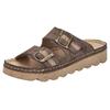 Pantolette RIEKER, Damen, Gr. 43, braun (braun, beige), Lederimitat, sportlich, Schuhe, Sommerschuh, Schlappen, Hausschuh mit verstellbaren Schnallen