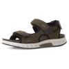 Trekkingsandale GABOR ROLLINGSOFT, Herren, Gr. 44, schwarz (khaki, schwarz), Nubukleder, Textil, sportlich, Schuhe, Sommerschuh, Klettschuh, Freizeitsandale in Komfortweite G (weit)