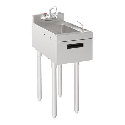 Krowne Silver Series 18-12DST 1 Bowl Underbar Sink with Faucet and Soap and Towel Dispenser - 12" x 22 1/2"