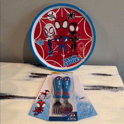 Disney Dining | Disney Spider-Man Tableware Set | Color: Blue/Red | Size: Os