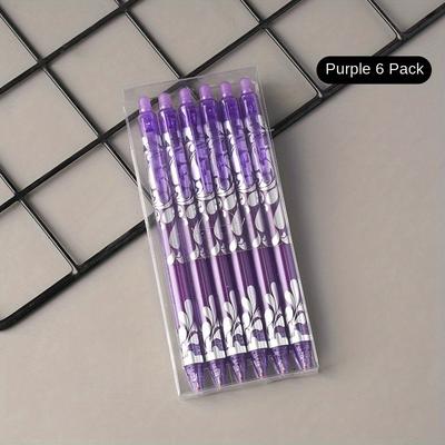 TEMU 6pcs Erasable Pens Press Neutral Color Pens Easy To Erase Hot Erasable Pens Head Leakage Image