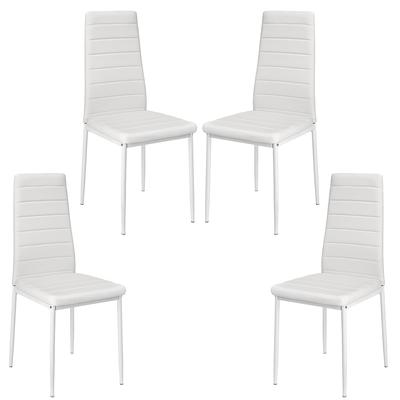 TEMU 4pcs Kitchen Chair Set, Upholstered Dining Chair, Dining Chair, Lounge Chair With Steel Legs For Dining Room, Kitchen, Leather, 42 X 48 X 45cm Image