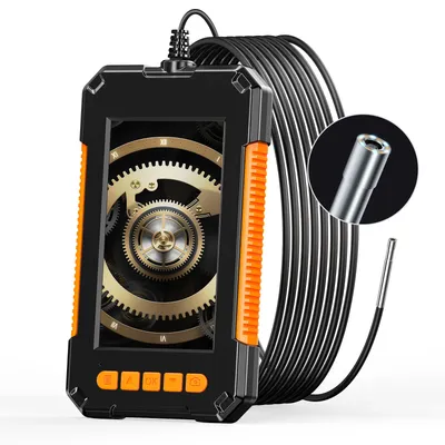 3.9mm Industrial Endoscope Camera 4.3 Inch HD Screen 1080P Snake Camera with Semi Rigid Cable for Auto Engine Drain Inspection