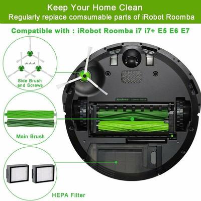 11-teiliges Ersatzteilzubehör, kompatibel mit iRobot Roomba E5 E6 E7 i7 i7+ i8 i8+ j7 j7+ i6 i6+ i4 Image