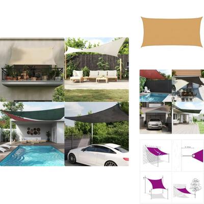 Vidaxl - Sonnensegel 160 g/m² Rechteckig Sandfarben 2x4 m hdpe - Sonnensegel - Terrasse - Garten Image