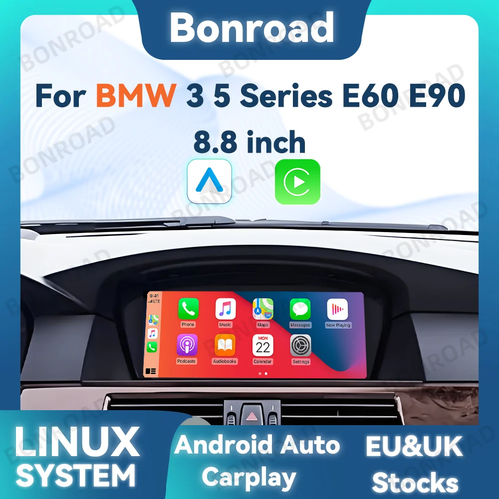 Drahtlose CarPlay Android Auto Multimedia Display Bildschirm Für BMW 5/3 Serie E60 E61 E62 E63 E90 E91 E92 E93 m3 CCC CIC monitor Image