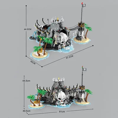 Reobrix 66012 The Pirate Bay Modell Modulare Street View Serie DIY Kleine Partikel Spielzeug Bausteine Geschenk für Jungen 2960 Stücke Image