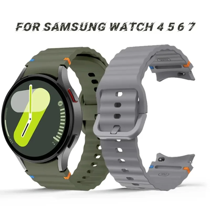 Original silikon band für samsung uhr 7 6 5 pro 44mm 40mm 45mm fe sport armband für galaxy uhr 6 klassisches 43mm 47mm armband Image