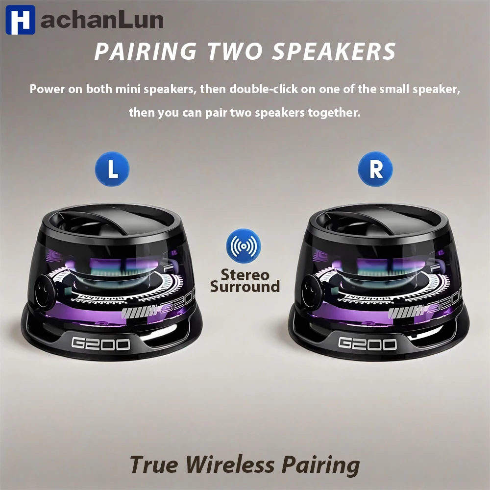 Tragbarer Bluetooth 5.3-Lautsprecher G200 RGB-Beleuchtung Magnetischer Lautsprecher BT5.3 Mini-Soundbox 7-Stunden-Wiedergabe Telefonhalter-Lautsprecher Image