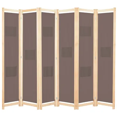Panel Raumteiler Braun 240x170x4 cm Stoff Heimdekorationsprodukte, Trennwände, Sichtschutz Image