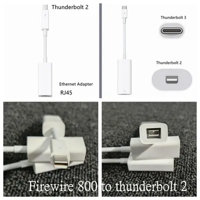 Firewire 800 auf Thunderbolt 2-Adapter Thunderbolt 3 auf RJ45 Fire 1394B, geeignet für Mac-Computer, Image