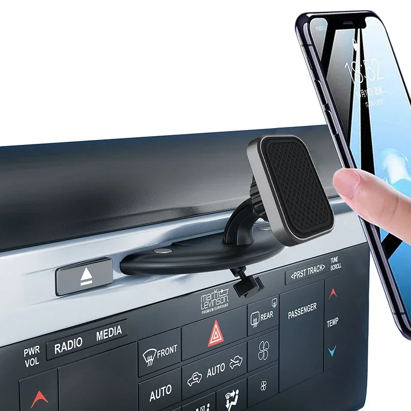 VIKEFON Magnetischer Handy-CD-Steckplatzhalter für Autos, Smartphone, integrierter 6 leistungsstarker Magneten, GPS-Satellitennavigationshalter Image