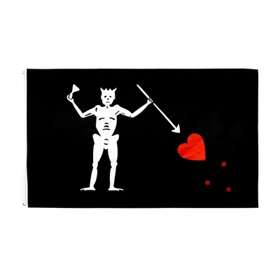 3Jflag 3x5Fts 90X150cm Black Beard Blackbeard Edward Teach Piratenflagge Image