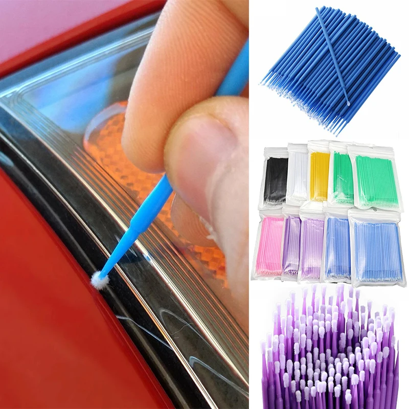 100 stücke Auto wartungs werkzeug bürsten Einweg farbe Ausbesserung Mikro bürstens pitze Auto Detail lierungs bürste kleine Spitze Zubehör 1,2mm Image