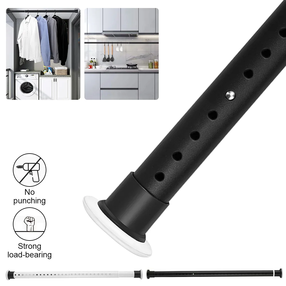 Duschvorhangstangen, Duschvorhangstange, Spannvorhangstange, ohne Bohren, verstellbare Spannstange, erweiterbare, rutschfeste Duschstange