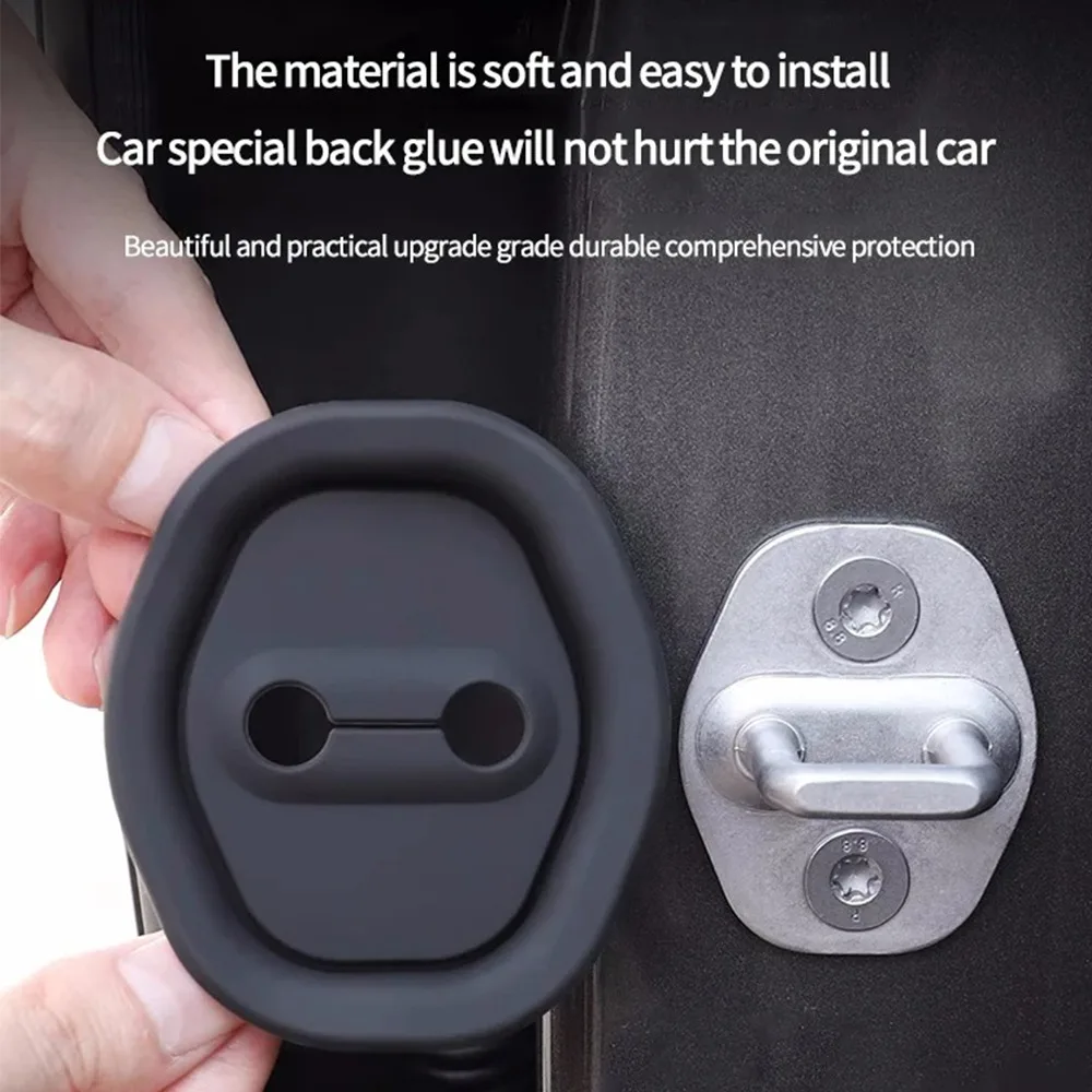 1/4pcs Silikon Auto türschloss Schnalle Schutz abdeckung Tür Stoßdämpfer Kissen leise Zubehör Image