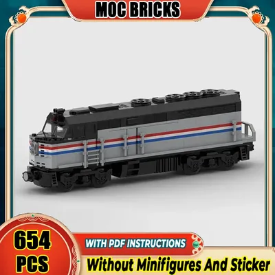 Eisenbahnzug Serie Moc Bausteine EMD F40PH Zug Modellbau Technologie Modulare Block DIY Spielzeug Urlaub Geschenke Image