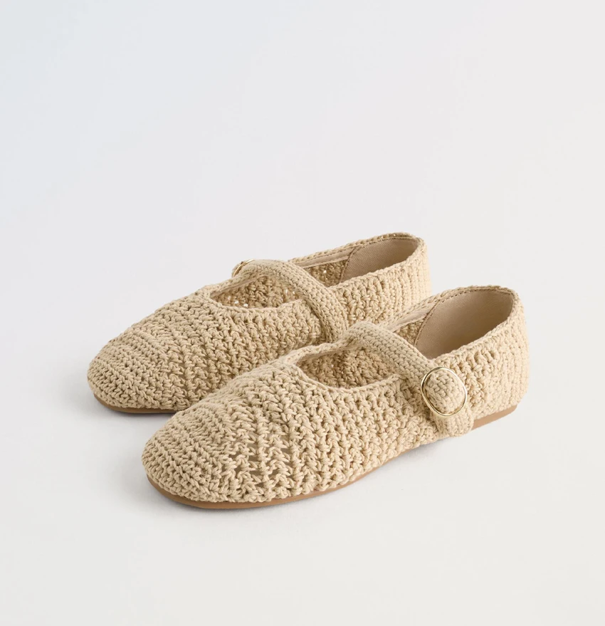 2025 Frühling Sommer Cut Out Weave Stricken Häkeln Wohnungen Mary Jane Flache Ferse Bootsschuhe Oxfords Loafers Casual Strand Schuhe Streetwear Image