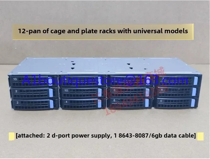 Synology CDN Hot-Swap-fähiges 2U-Gehäuse EATX-Serie SAS-Speicher 12-Disk 3,5-Zoll-Festplattenkäfig Schwarz Image