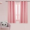 Pink Curtains 2 Panels Pink Blackout Curtains 45 Inch Length Short Cute Blackout Curtains for Girls Room Nursery Curtains Pink Room Decor Star Cutout Panel with Lace Sheer Overlay