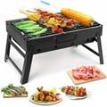 Charcoal Grill BBQ Grill Folding Portable Lightweight smoker Grill Barbecue Grill Small desk Tabletop Outdoor Grill for Camping Picnics Garden Beach Party 13.7 x9.4 x 2.3
