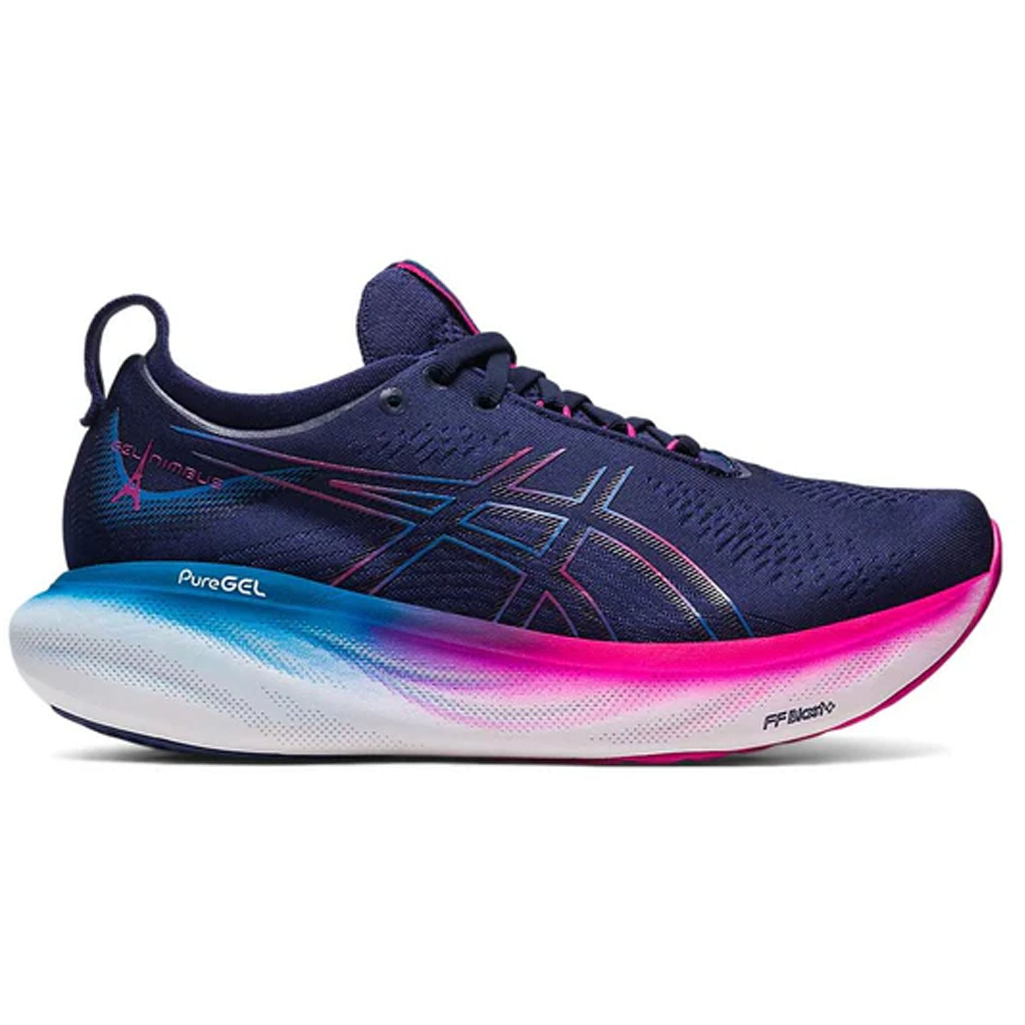 Asics Gel-Nimbus 25 Blaue Laufschuhe für Damen