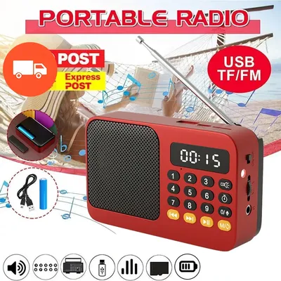 Portable Radio Music Player Handheld Rechargeable Digital FM USB TF MP3 Player Speaker Devices