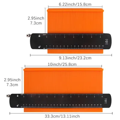 6/10 Inch Wider Contour Gauge Duplicator With Lock Profile Shape Copy Tool Template for Curved