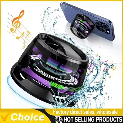 Magnetic Bluetooth Speaker Portable Pocket Bluetooth V5.3 Speaker Mini RGB Light Speaker Wireless