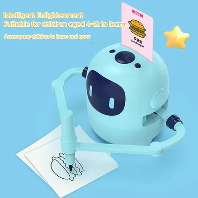 Kids Automatic Drawing Robot Toy with 100 Cards Interactive Educational Painting Robot Montessori