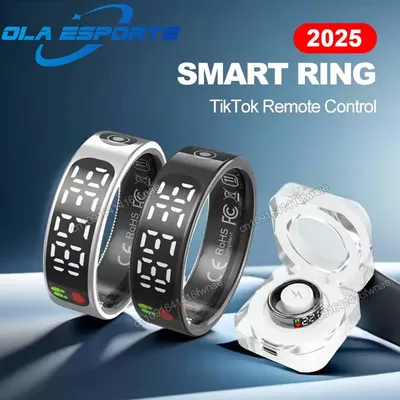 Smart Ring For Xiaomi Samsung Ring with Display Screen Gesture Swipe Tiktok Video Health Monitor