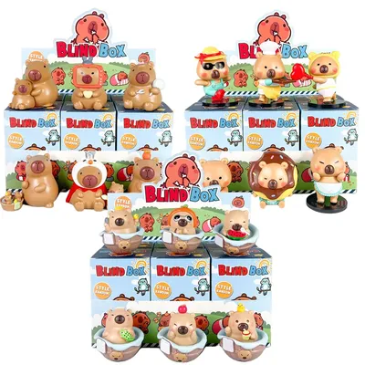 6Pcs Original KAPIBALA Blind Box Trendy Item Cute Character Capybara Model Action Figure Toys Collection Decoration Kids Gifts