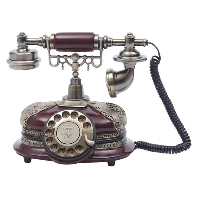 Antique-Style Rotary Telephone, Durable Resin & Zinc Alloy Build, No Batteries Required, Simple