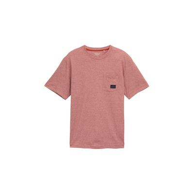 TOM TAILOR Herren T-Shirt mit Brusttasche, rot, Gestreift, Gr. L Image