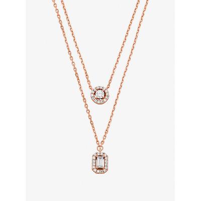 Michael Kors Precious Metal-Plated Double Layered Necklace Rose Gold One Size